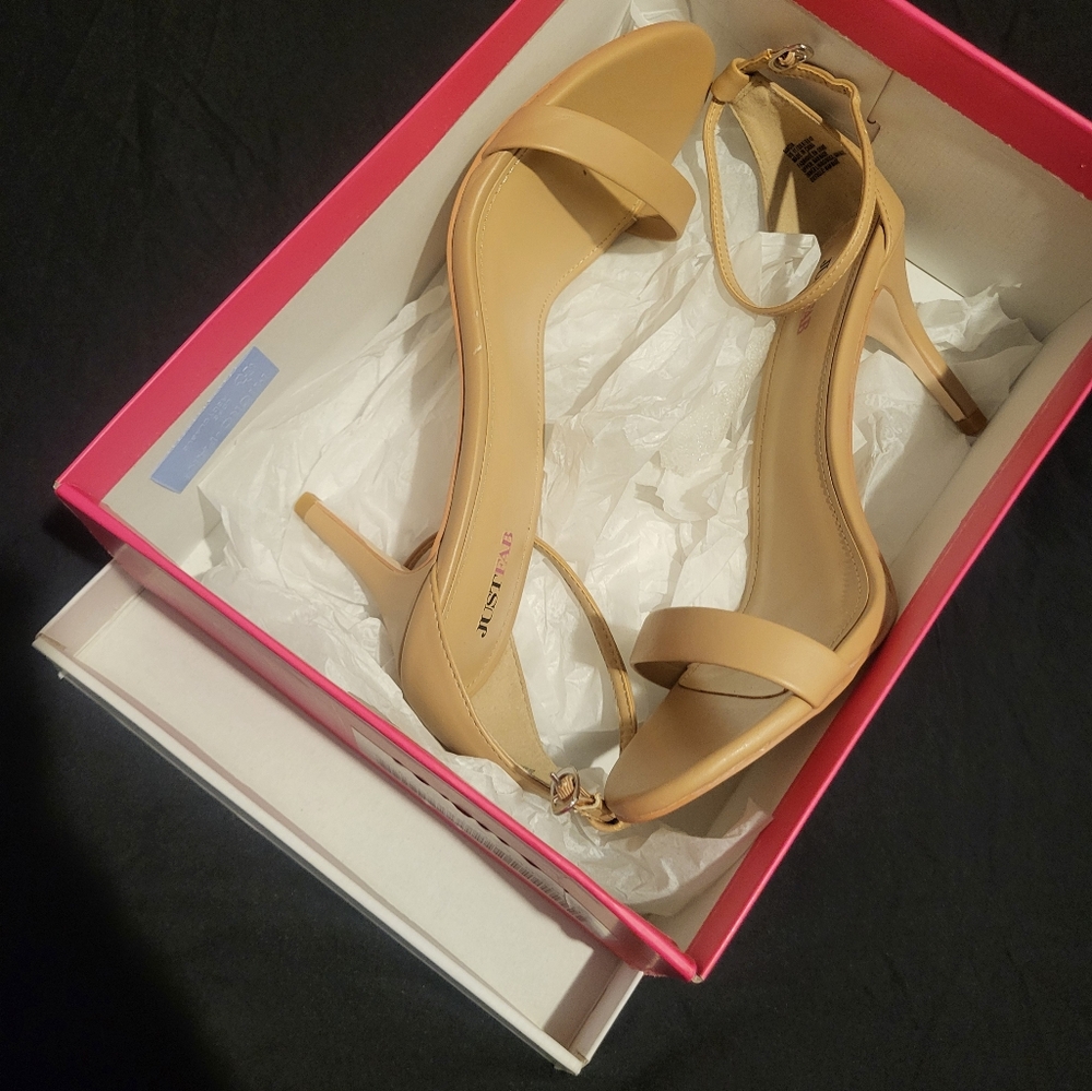 Tan high heels